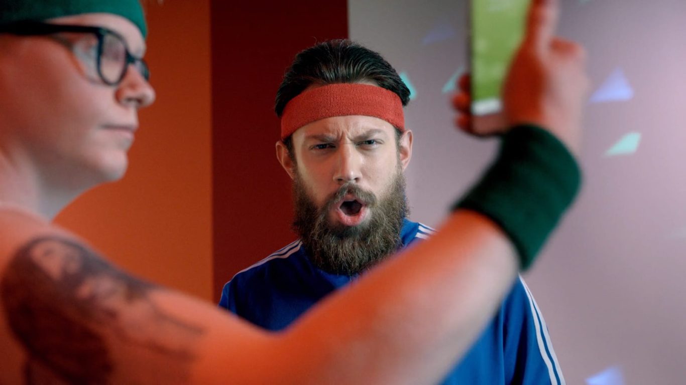 E.on Internal Engagement Campaign — Bearded man in tracksuit and headband