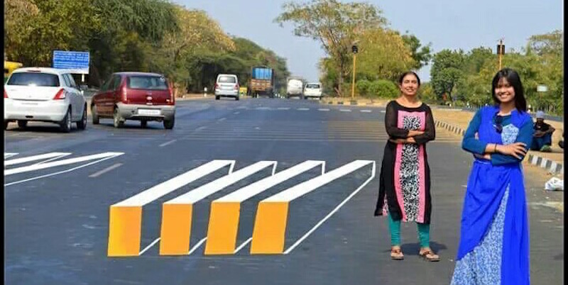 3D zebra crossing India